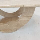 Italian travertine coffee table, 1980s