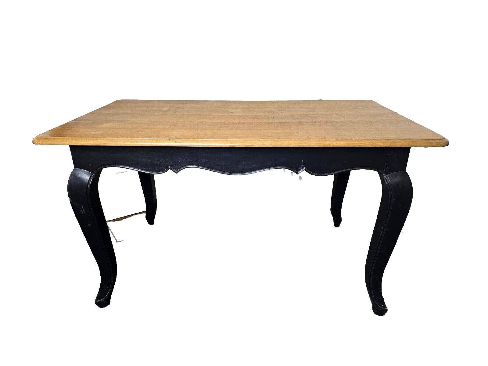 Louis xv style table in black patinated oak