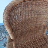 Rattan and bamboo armchair, 70s