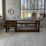 XL central island workbench oak