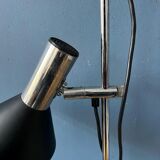 Vintage black mid-century floor lamp with two aluminium spots