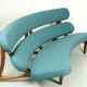 Curved sculptural floating 3-seater sofa dutch design