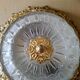 Ceiling lamp glass and vintage gilded metal