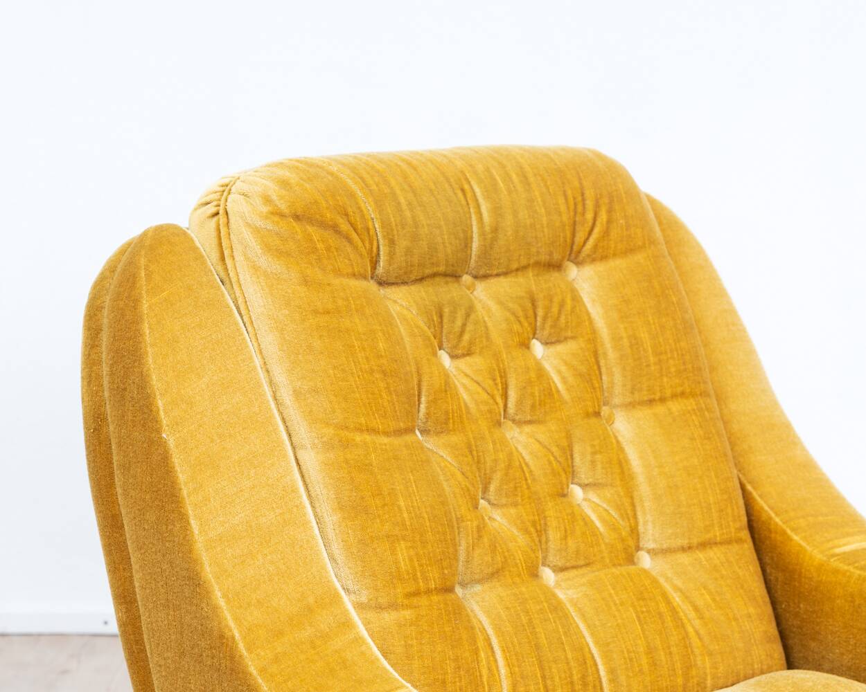 Space Age, lounge chair, 1970s, golden yellow.