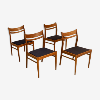 Set of 4 vintage Scandinavian chairs in oak year 60 Ref. Marcel.