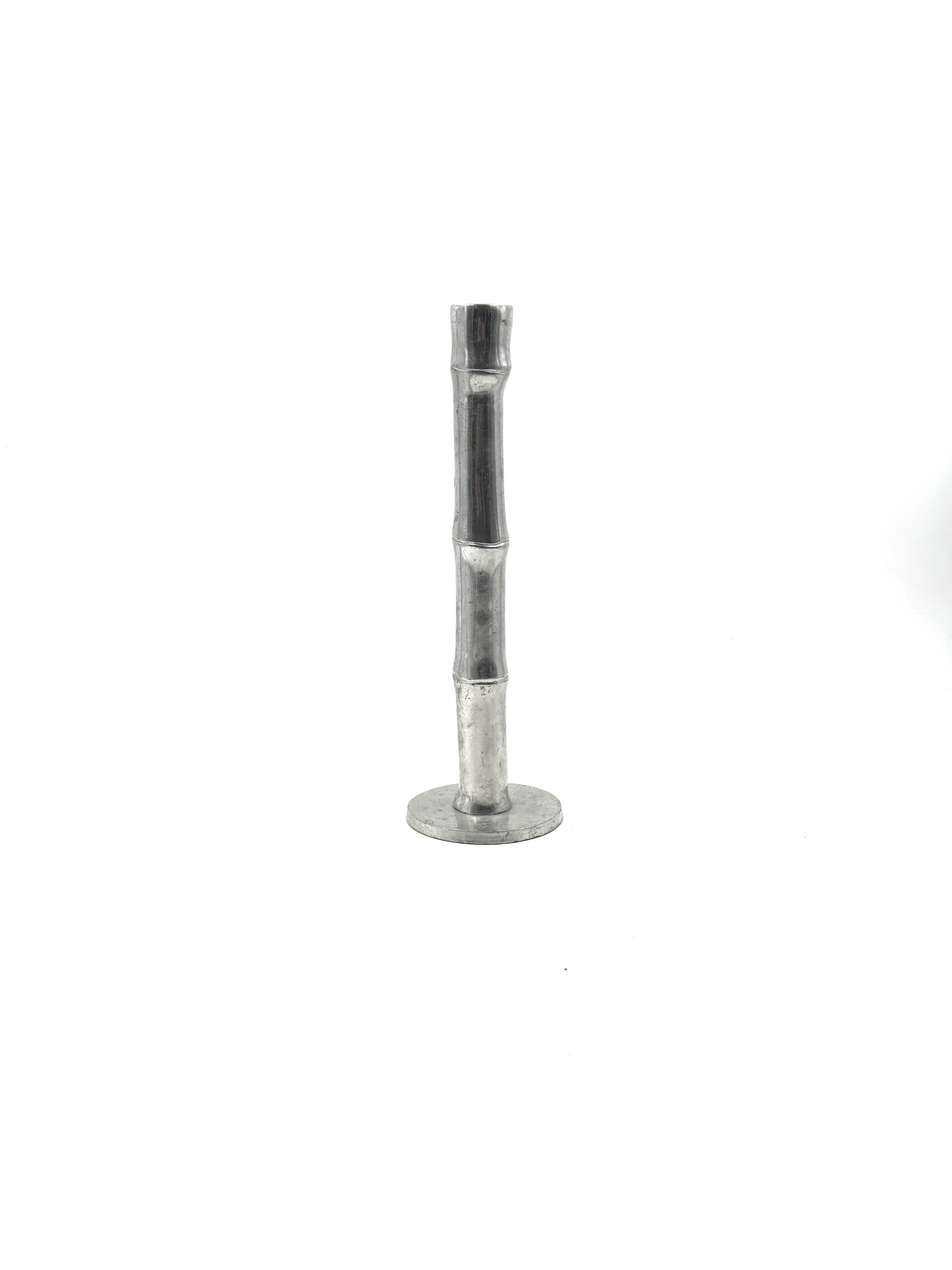 Hollywood regency bamboo shaped candle holder, Italy 1970s