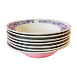 Hollow plate in faience pattern vintage blue bird j.v liex