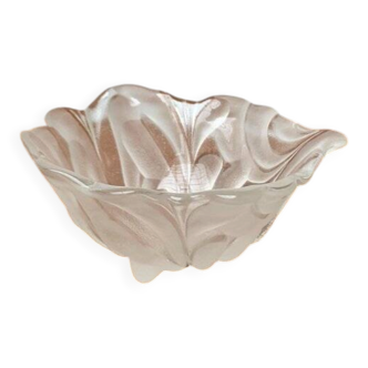 Vintage heavy floral glass bowl from Walther Glas, 1970s.