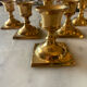 Series of 6 vintage brass candle holders