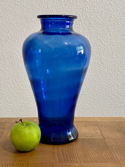 Blue glass vase