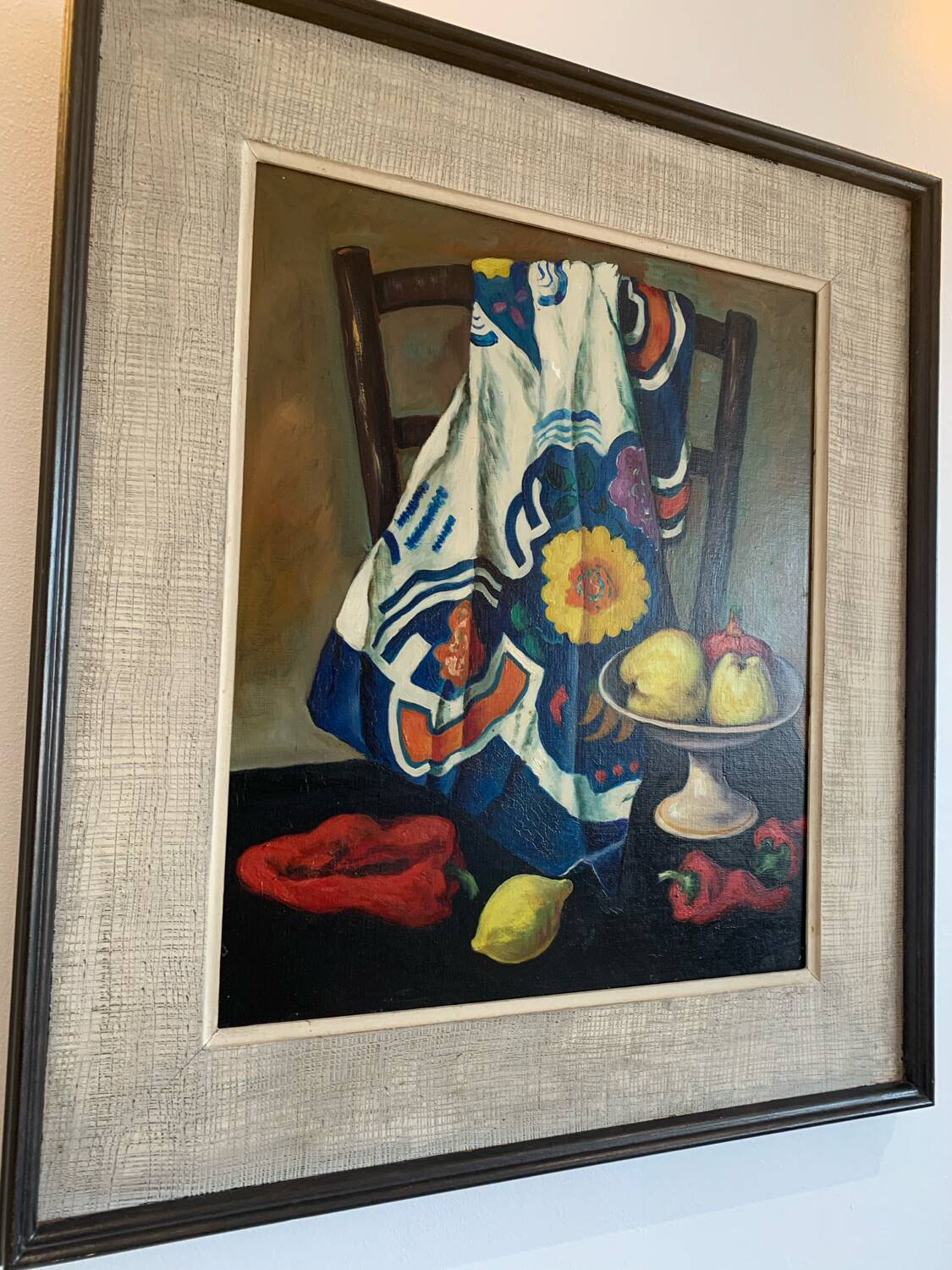 Oil on Canvas Still Life Gabriel Jutteau Vintage 1958