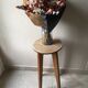 High stool in vintage raw wood