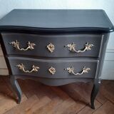 Commode patiné style Louis XV 2 tiroirs