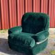 Green velvet armchair "spage age" by Beka, 1970