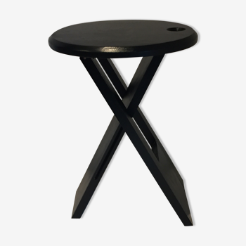 Tabouret pliant noir Suzy stool Adrian Reed, design années 1980