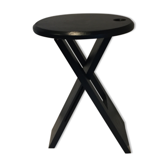 Tabouret pliant noir Suzy stool Adrian Reed, design années 1980