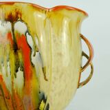Art déco vase 1930s ceramic dumler breiden drip glaze double handle