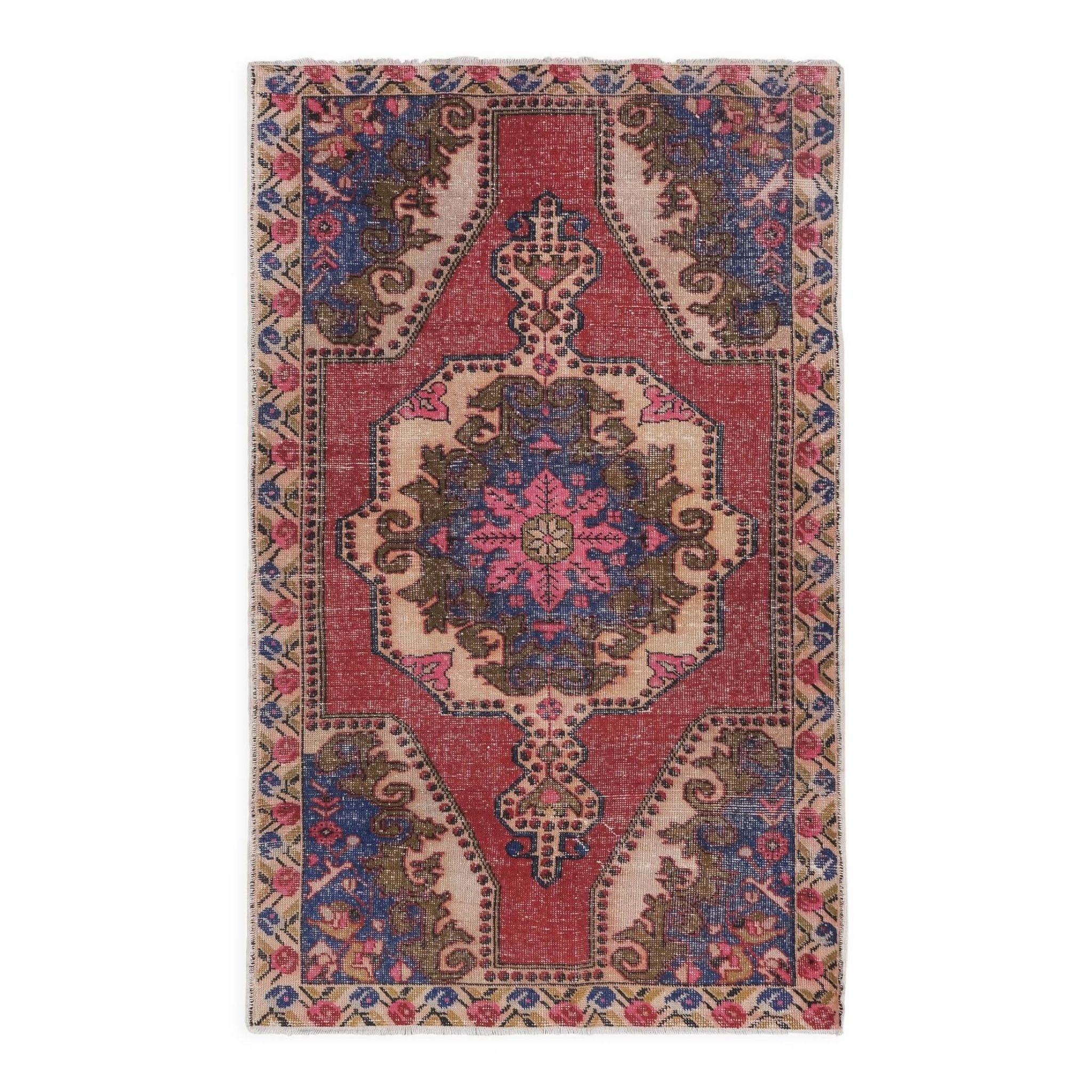Vintage Turkish rug from Oushak, hand-woven 135x220 cm