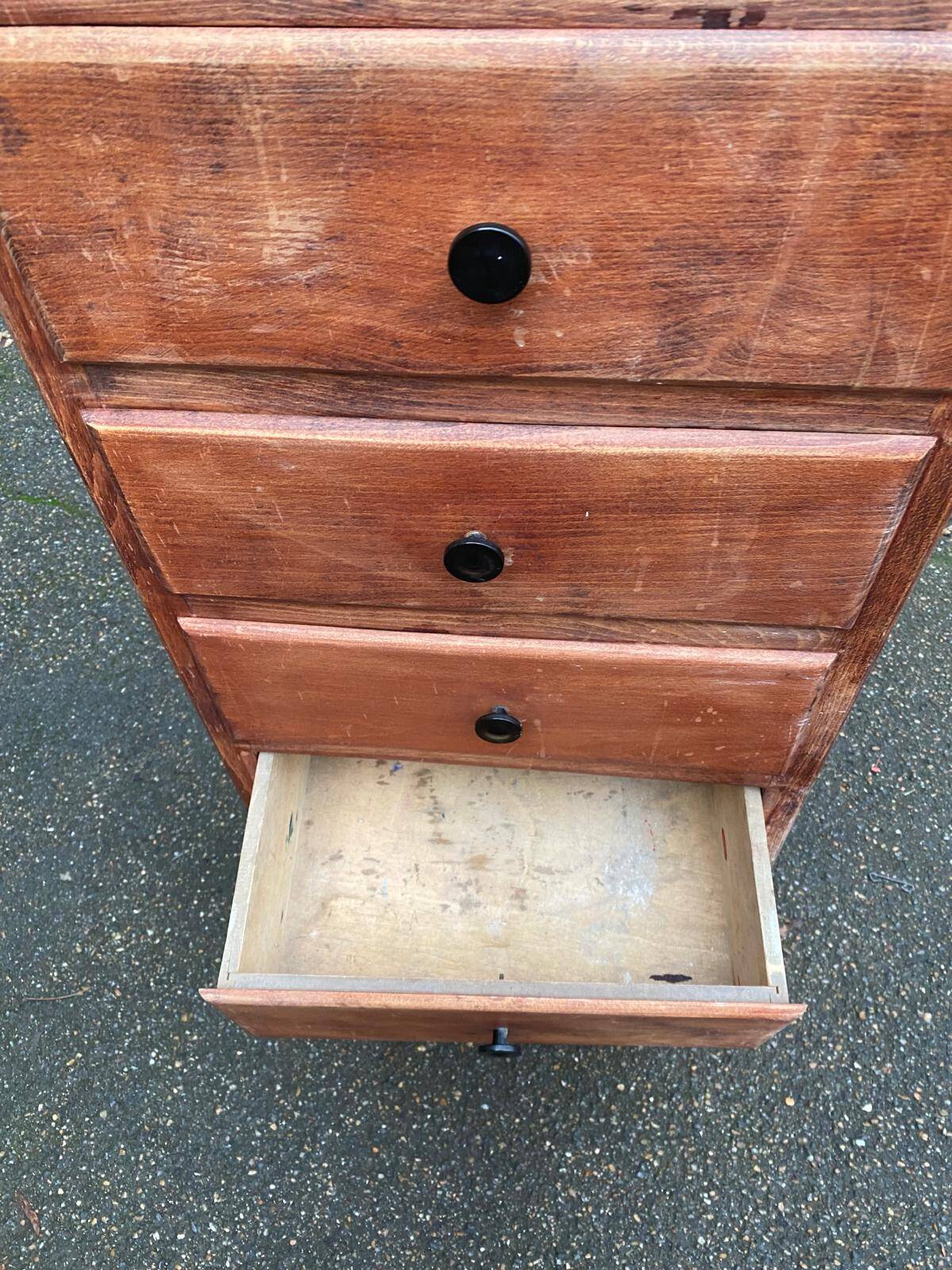 Art Deco chest of drawers, 1950s, in wood