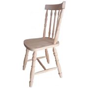 Chaise rétro en pin massif brut avec barreaux tournés