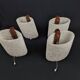 Ensemble de 4 appliques murales scandinave en teck et perspex