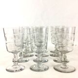 Set of 6 water glasses and 6 crystal wine glasses XIXth