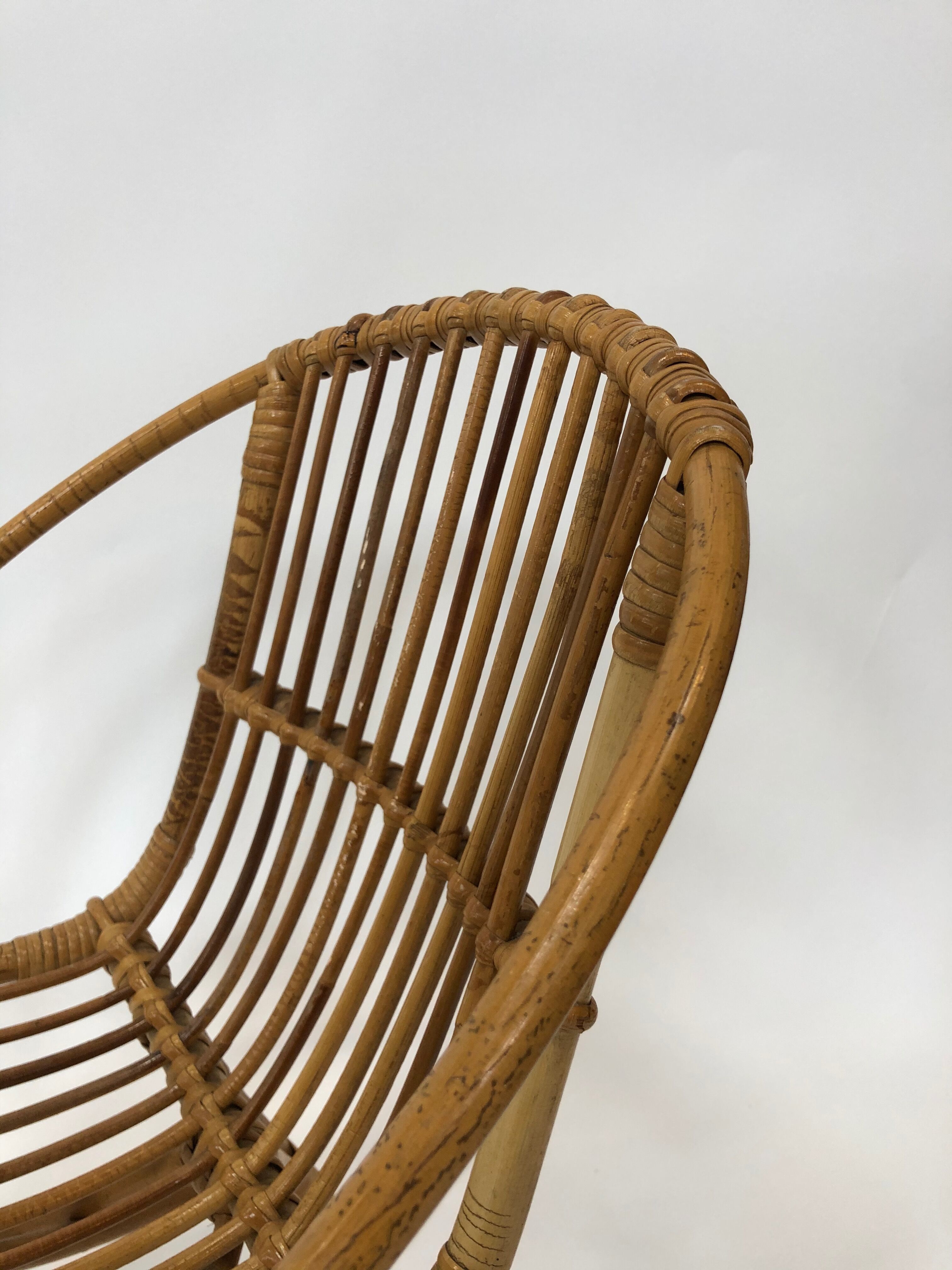 Rohe rattan vintage high chair by Rohe Noordwolde