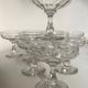 Set of 10 glasses of champagne 1870 in crystal ringing with flat ribs