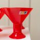 Six Red Glass Joy by Leonardo Drinking Glasses - Postmodern Memphis Style, 1980s Italian Vintage Glassware