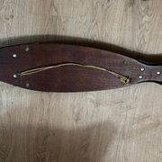 Vintage wooden and metal fish platter – salmon/trout serving tray –