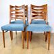 Danish vintage chairs blue turquoise vintage - set of 4 - great set