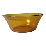 Vintage amber glass salad bowl.