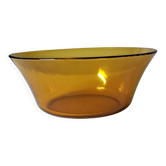 Vintage amber glass salad bowl.