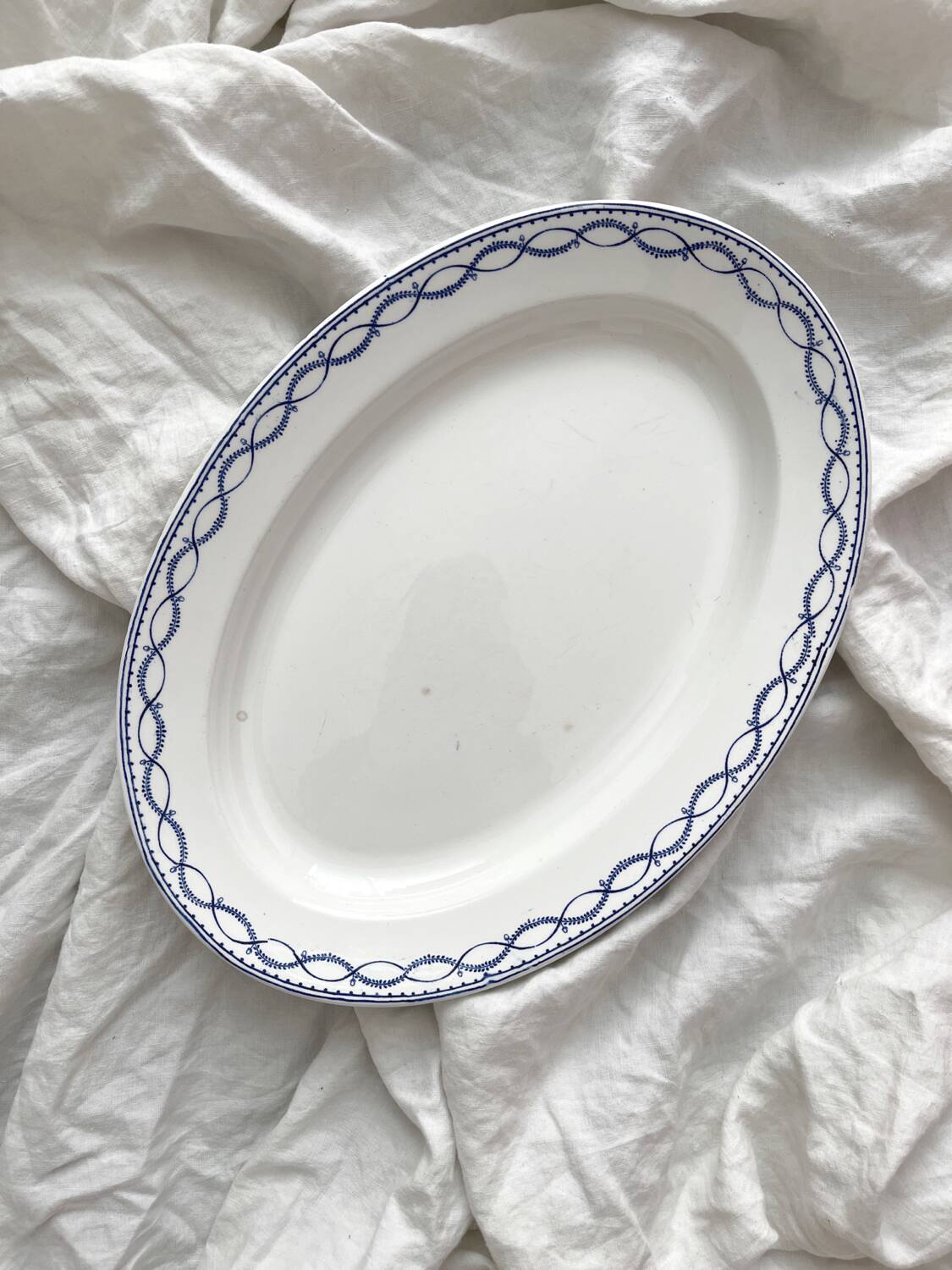 Oval iron earthenware dish Boch la Louvière