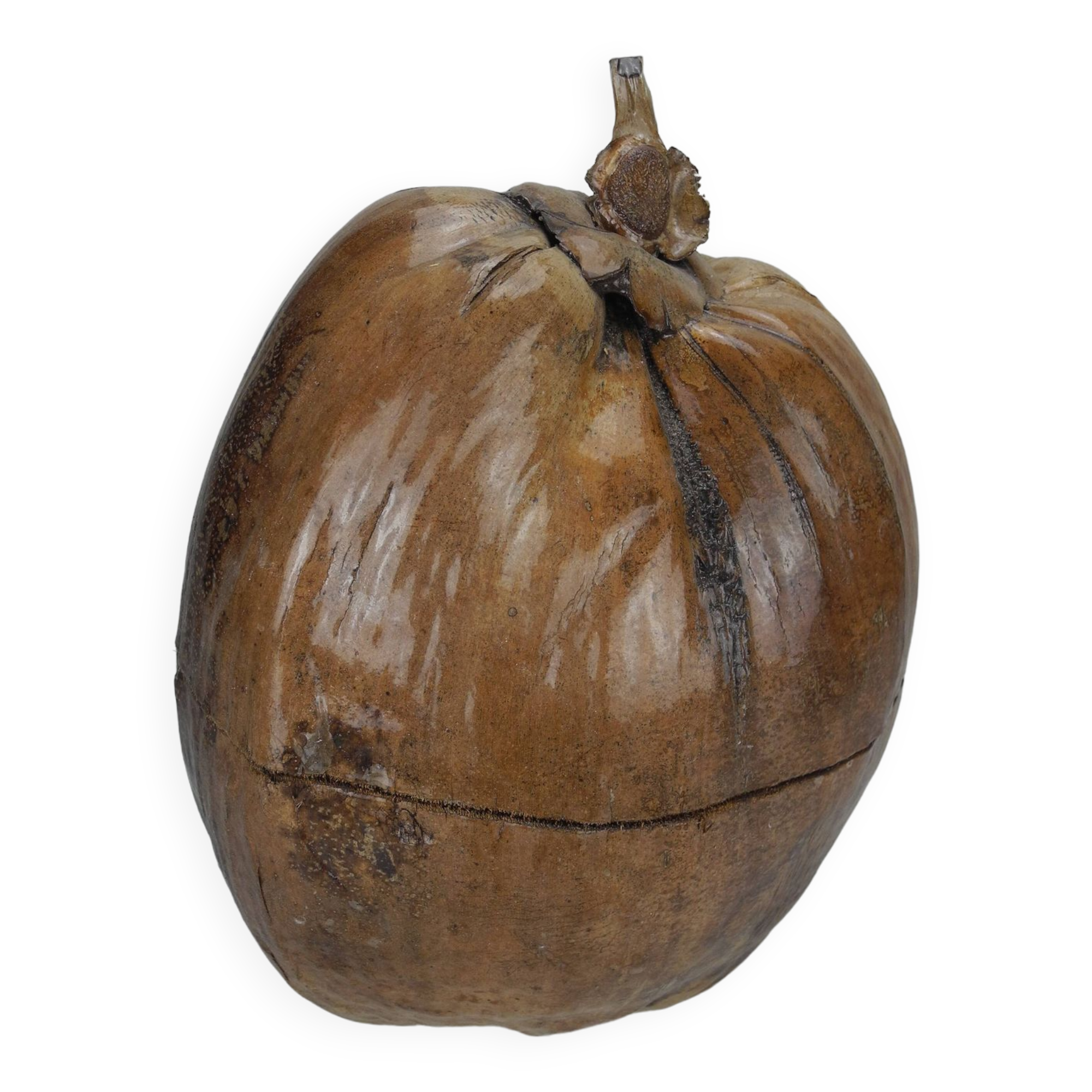 Old vintage decorative coconut ice cube bucket