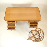 Rattan desk and chair  70