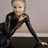 Chryselephantine sculpture signed Meneville