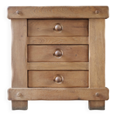 brutalist solid oak chest of drawers