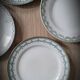 Set 4 green mismatched plates