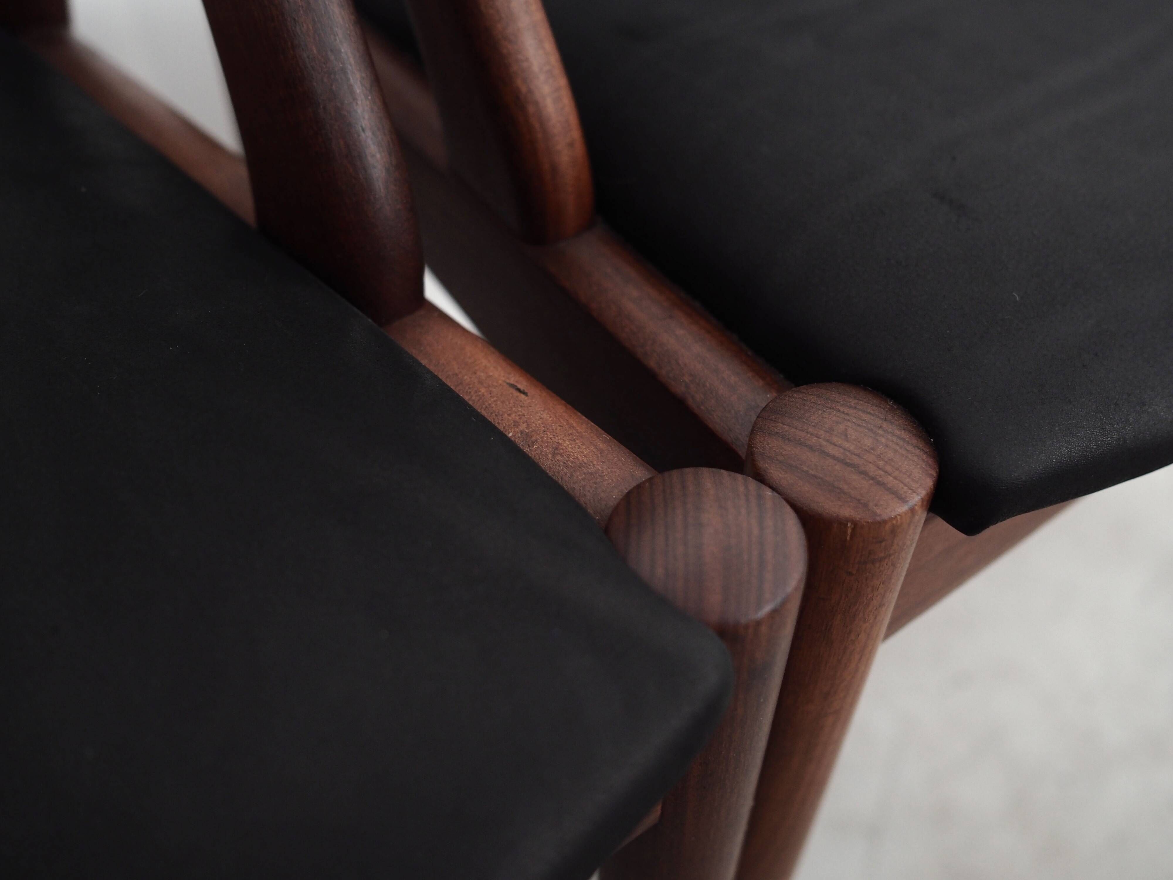 Set of four teak chairs, Danish design, 1970s, designer: Kai Kristiansen
