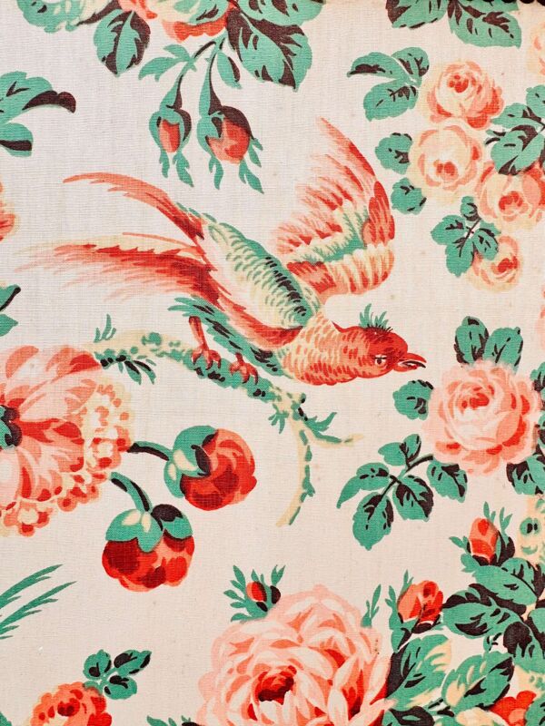 Ancien paravent fleuri à 4 panneaux