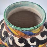 Vintage italian vase 1950 ceramic with floral decor signed b 1449 italy 50s 1950s