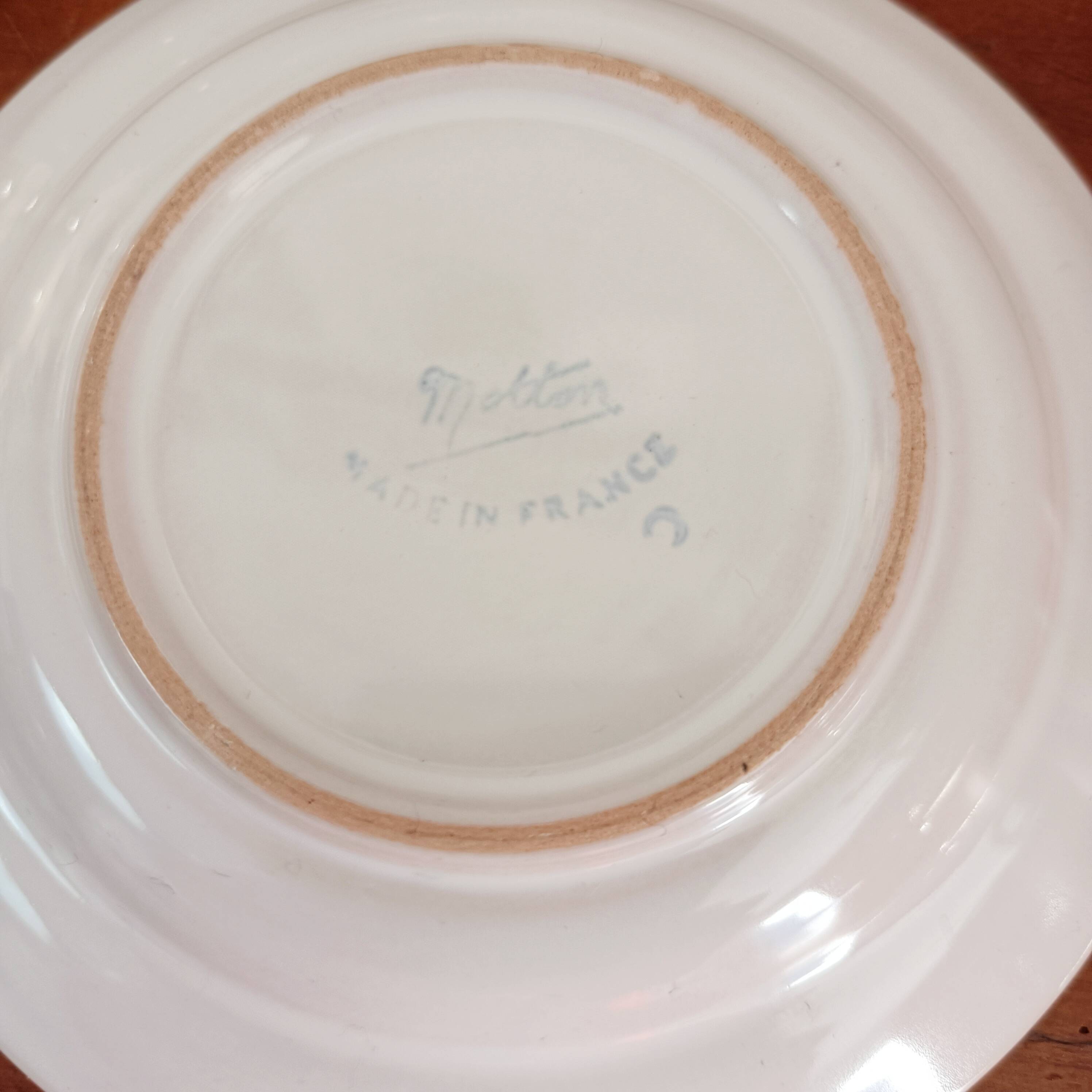 Set of 7 Pierre Motton coffee cups, Gien