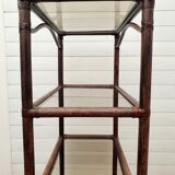 Étagère Roche Bobois,  bambou et verre fumé 1970