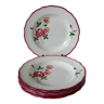 Set of 7 Salins soup plates with serrated edges with flowers 1950