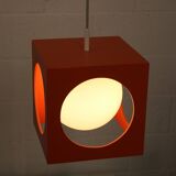 Orange Poker Dice Pendant Lamp - 1970s Space Age Lighting