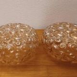Set of 2 Helena Tynell ceiling lights in smoked glass, snail model from the 60s and 70s