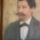 Portrait of a man with a moustache – Original 19th-century pastel – Stucco frame