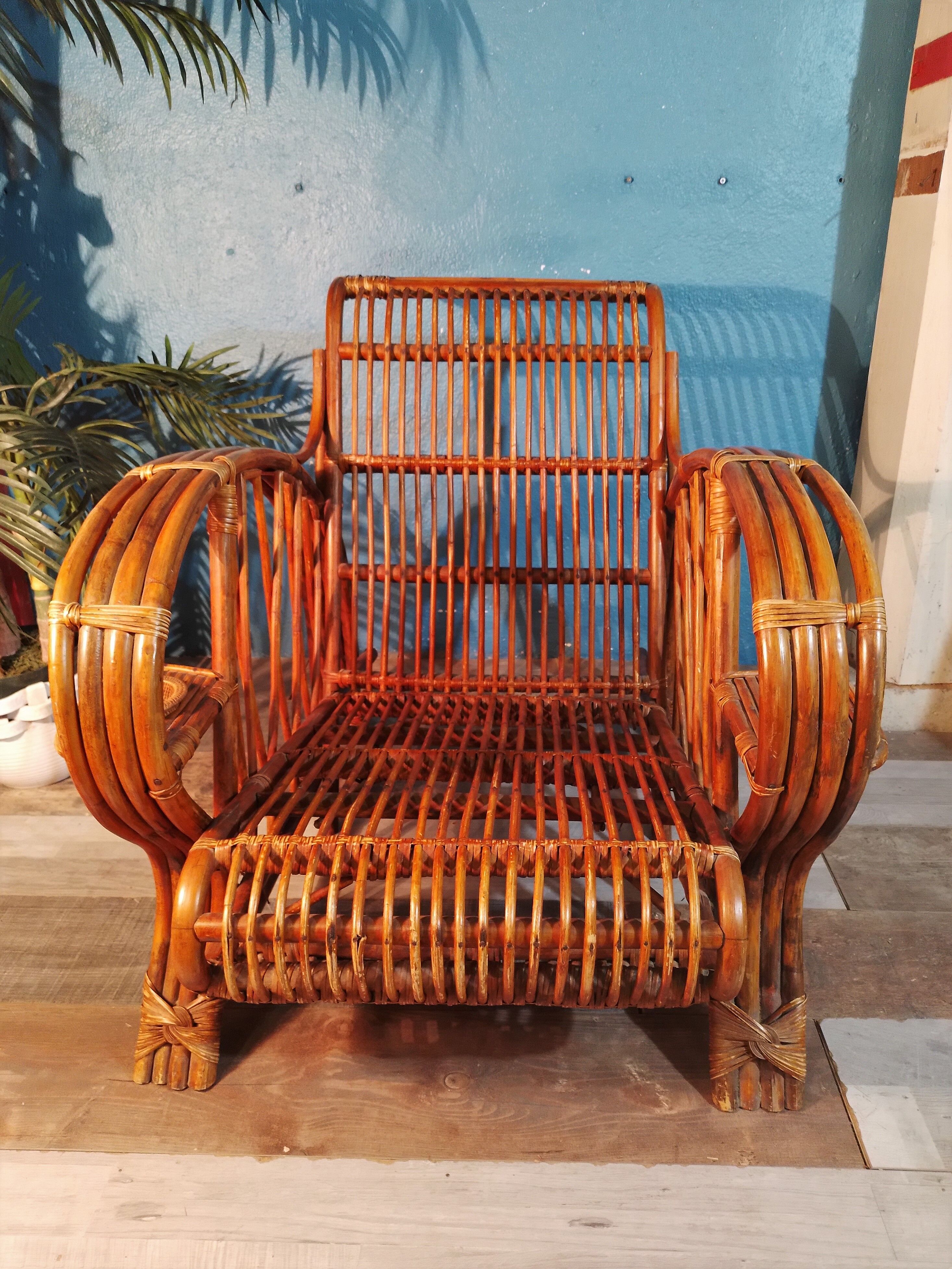 Bamboo armchairs Indochina 1940s