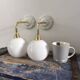 Pair of vintage white opaline wall lights
